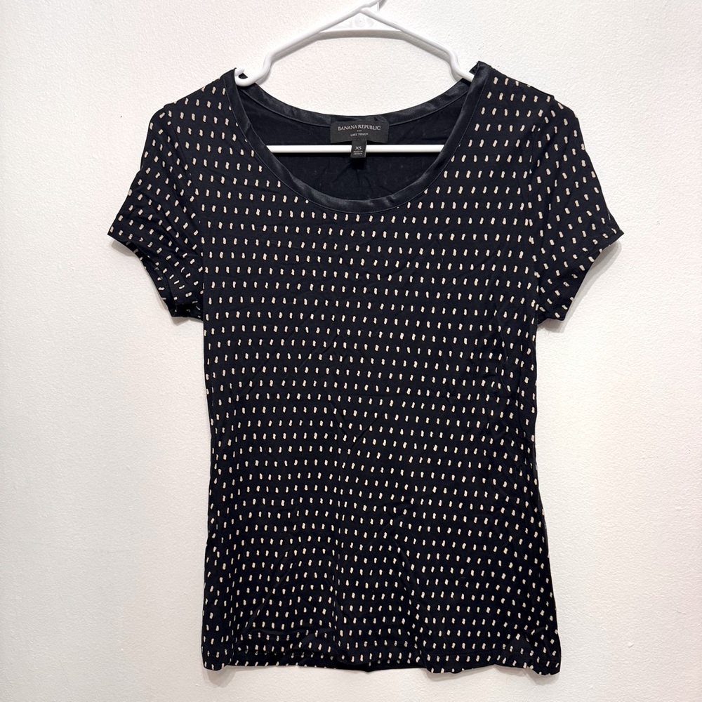 Banana Republic Luxe Touch Black White Polk Dot Size XS